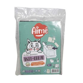 Aimé | Filtres Litière Chat Anti-Odeurs au Charbon Actif Adaptables pour Tous les Bacs à Litière|15x20cm Lot x3 | Absorbeurs d'O