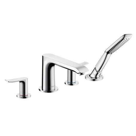 hansgrohe Metris Set de finition mélangeur 4 trous pour montage sur bord de baignoire, chromé, 31442000