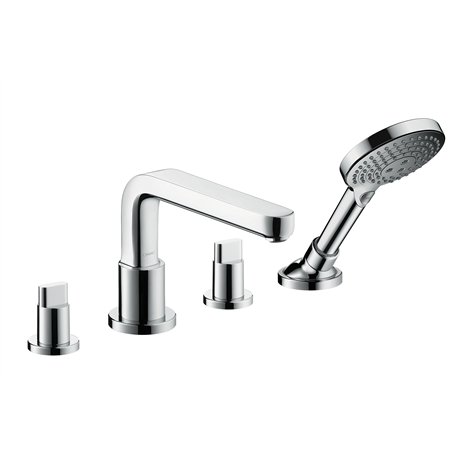 hansgrohe Metris S Set de finition mélangeur 4 trous, bec 220 mm pour montage sur bord de baignoire, chromé, 31447000