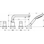 hansgrohe Metris S Set de finition mélangeur 4 trous, bec 220 mm pour montage sur bord de baignoire, chromé, 31447000