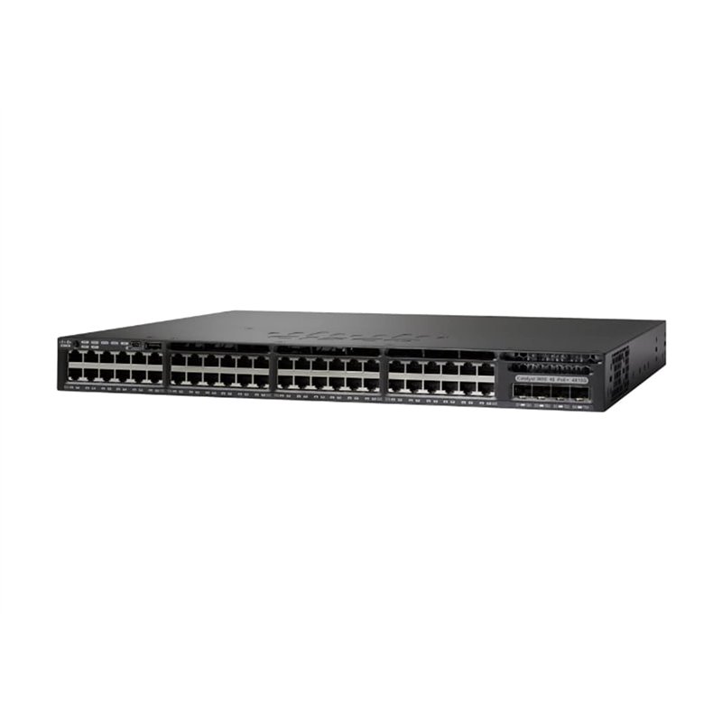 Commutateur réseau Cisco Catalyst 3650-48PS-L, 48 Ports GbE PoE+, 4 Ports de Liaison Montante 1G, Ensemble de fonctionnalités LA