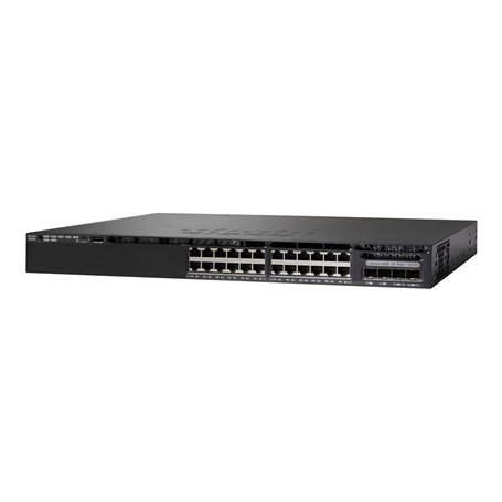 Commutateur réseau Cisco Catalyst 3650-24PD-L, 24 Ports GbE PoE+, 2 Ports de Liaison Montante 10G et 2 Ports de Liaison Montante