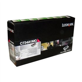 1 cartouches Toner Magenta original Lexmark C734A1MG 6000 pages pour imprimante Lexmark C 734 DN/C 734 DTN/C 734 DW/C 734 N/C 73