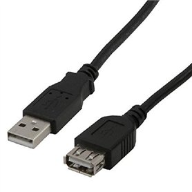 MCL Samar - Rallonge de câble USB - USB à 9 Broches Type A (M) - USB à 9 Broches Type B (F) - 1 m (USB USB 2.0) - Noir