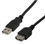 MCL Samar - Rallonge de câble USB - USB à 9 Broches Type A (M) - USB à 9 Broches Type B (F) - 1 m (USB USB 2.0) - Noir