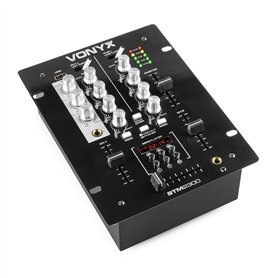 Vonyx STM-2300 Table de Mixage 2 Canaux - Entrée RCA Phono/Ligne Commutable, Sortie principale RCA et Sortie Casque, Egaliseur 3