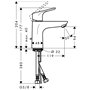 hansgrohe Focus Focus 100 Mitigeur de lavabo sans tirette ni vidage bas débit, chromé, 31513000