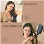 Panasonic EH-NA0J Sèche-Cheveux Nanoe MOISTURE+ Minéral Embout Concentrateur & Diffuseur, if Design Award 2023 Mode Chaud Froid,