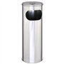 Titre: Cendrier sur pied en Acier inox 18/0 21x58 cm poubelle cendrier poussoir