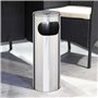 Titre: Cendrier sur pied en Acier inox 18/0 21x58 cm poubelle cendrier poussoir
