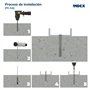 INDEX Fixing Systems TCCA08100 - Bouchon à clous en polyamide 6.6, pré-assemblé avec vis harpon. Taco à tête fraisée, 8 x 100 mm