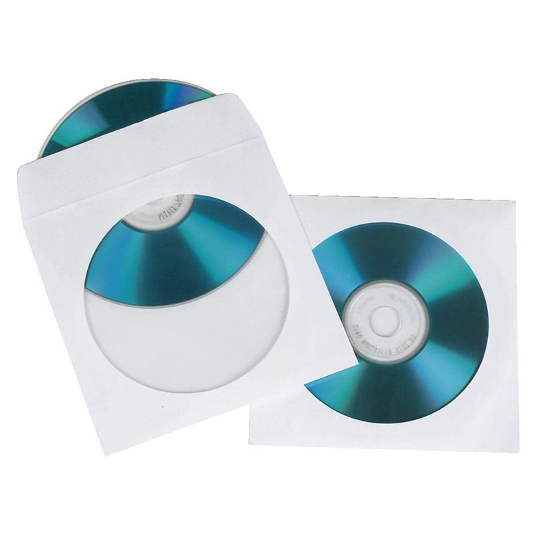 Hama CD Paper Sleeves, White, 50 pcs/Pack 1disques Blanc - Étuis disques optiques (White, 50 pcs/Pack, 1 disques, Blanc, Papier)