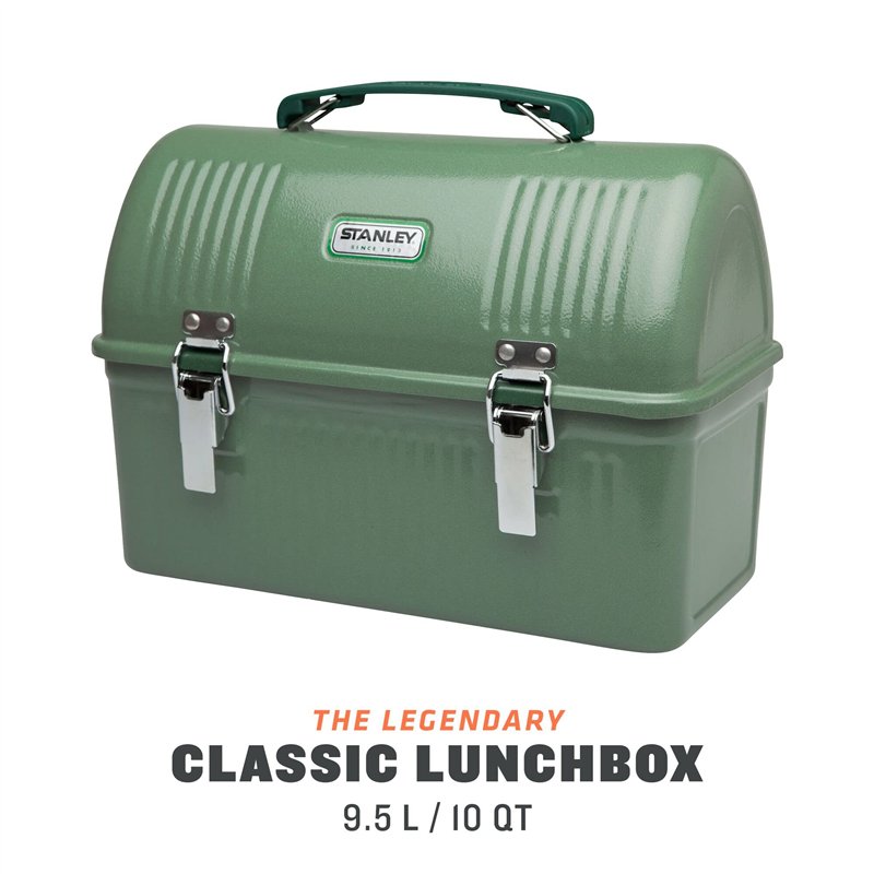 Image secondaire de Stanley Classic Lunch Box 9.5L Hammertone Green - Stainless Steel Lunch Box With Handle - Bpa Free Food Container - Can Hold Vac