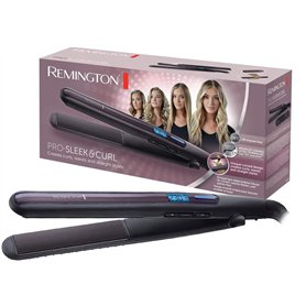 Remington Lisseur Cheveux [2en1: lisse & boucle] Pro Sleek&Curl (Design arrondi, Plaques flottantes XL,Céramique UltraTourmaline