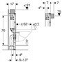 Element Duofix pour WC mural 82 cm avec Omega UP-SPK 12 cm en avant/en haut