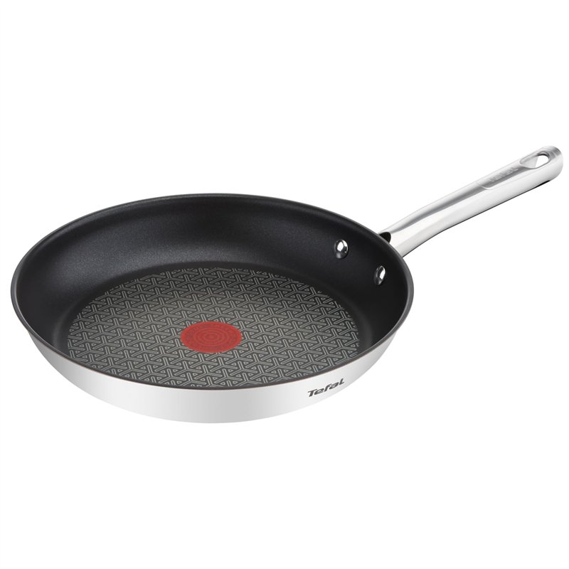 Tefal Poêle 28 cm, Induction, Revêtement antiadhésif, Acier inoxydable 18/10, Garantie 10 ans, Base 3 couches, Cuisson saine, Sa