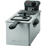 Clatronic Friteuse en acier inoxydable FR 3587, capacité 3 litres, 2000 watts, thermostat réglable en continu, poignées de trans
