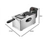 Clatronic Friteuse en acier inoxydable FR 3587, capacité 3 litres, 2000 watts, thermostat réglable en continu, poignées de trans