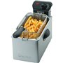 Clatronic Friteuse en acier inoxydable FR 3587, capacité 3 litres, 2000 watts, thermostat réglable en continu, poignées de trans