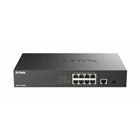 D-Link DGS-1010MP Switch Gigabit Max PoE 10 Ports, 8 Ports PoE+ Gigabit 30 W, Budget PoE 125 W, Liaison Montante Fibre SFP, sans