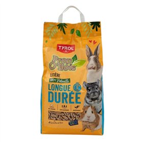 Tyrol, Litière Petits Animaux PROP'O BOIS 10L, Super Absorbante à Granulés de Bois, Litière Lapin