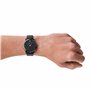 Emporio Armani Montre pour homme, mouvement date à trois aiguilles, boîtier en acier inoxydable noir de 41 mm avec bracelet en c