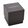 Emporio Armani Montre pour homme, mouvement date à trois aiguilles, boîtier en acier inoxydable noir de 41 mm avec bracelet en c