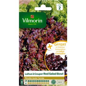 Vilmorin 3609842 Pack de Graines Laitue à Couper Salade Bol Rouge + Echantillon Laitue à Couper Grenadine