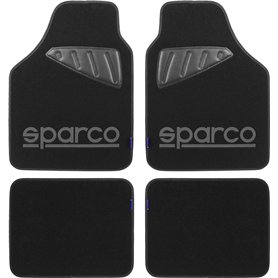 Sparco 4 pièces Tapis universels avec éraflures Gauche Logo/Droite Gris Tapis Noir