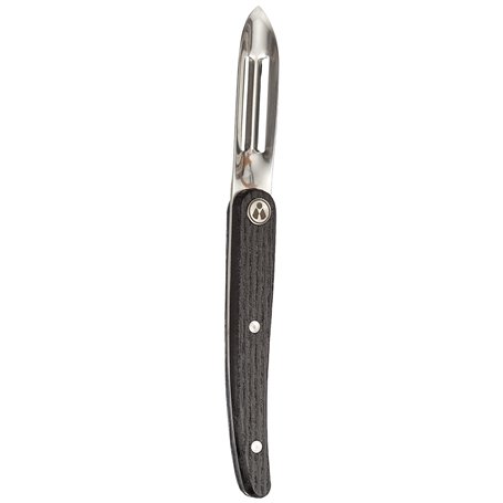 Laguiole Evolution 10050018 Eplucheur Acier Inoxydable/Bois Clair Panache Foncé 23,3 x 2,4 x 1,8 cm