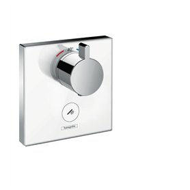 hansgrohe ShowerSelect Glas Set de finition en verre pour mitigeur thermostatique encastré haut débit avec une sortie permanente