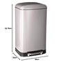 5 five simply smart Poubelle 30L en métal finition mate - Fermeture silencieuse - Large pédale - Coloris TAUPE