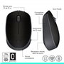Logitech B170 Souris sans Fil, 2,4 GHz avec Nano-Récepteur, Suivi Optique, Batterie Longue Durée 12 Mois, Ambidextre, Compatible