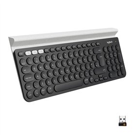 Logitech K780 Clavier RF sans Fil + Bluetooth QWERTY US International Noir, Blanc