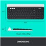 Logitech K780 Clavier RF sans Fil + Bluetooth QWERTY US International Noir, Blanc