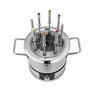 WMF Service à fondue électrique, 1400 W, 8 personnes, Récipient en inox, 8 fourchettes à fondue en Inox 18/10 Cromargan, Haute p