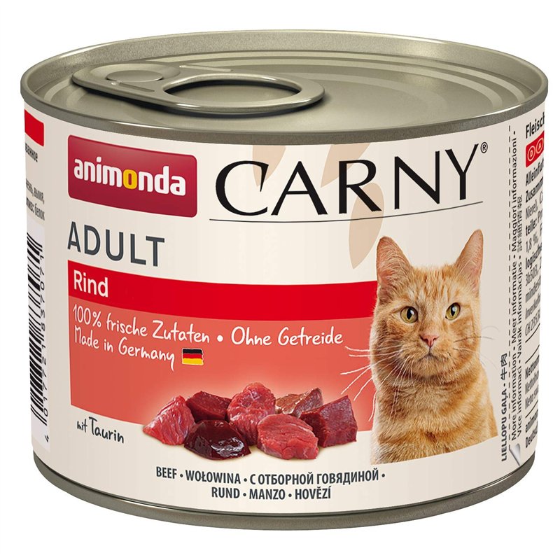 Nourriture pour chat GranCarno Adult d’animonda, nourriture humide pour chat adulte, bœuf, 6 x 200 g