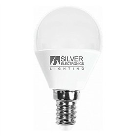 SILVER ELECTRONICS 961714 Ampoule LED Sphérique, Plastique, E14, 7 W, Blanc