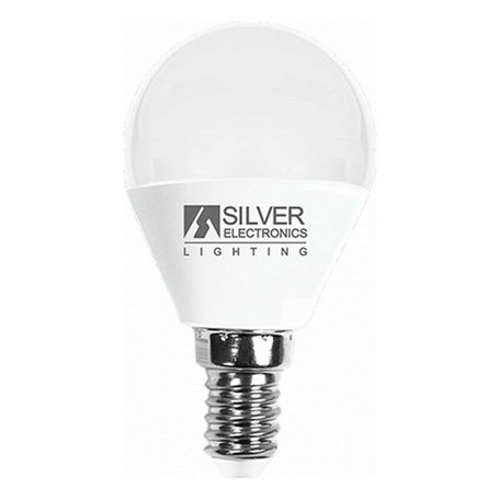 SILVER ELECTRONICS 961714 Ampoule LED Sphérique, Plastique, E14, 7 W, Blanc