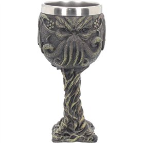 Nemesis Now Cthulhu's Thirst Gobelet 21cm Vert, Résine avec insert en acier inoxydable