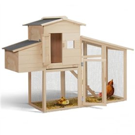 IDMarket - Poulailler Comfort avec pondoir en Bois