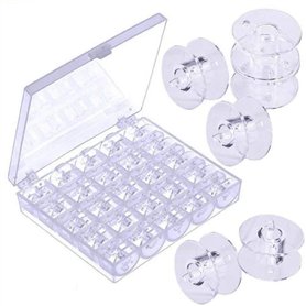 JZK 25 pièces Machine à Coudre bobines pour Brother Janome Singer Elna Babylock Kenmore, Plastique Transparent