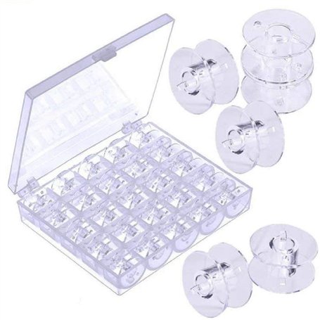 JZK 25 pièces Machine à Coudre bobines pour Brother Janome Singer Elna Babylock Kenmore, Plastique Transparent