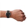 Emporio Armani Montre pour homme, mouvement à trois aiguilles, boîtier en acier inoxydable argenté de 41 mm avec bracelet en cui