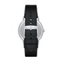 Emporio Armani Montre pour homme, mouvement à trois aiguilles, boîtier en acier inoxydable argenté de 41 mm avec bracelet en cui