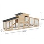 Probache - Poulailler VIP avec clapier Double XXL en Bois