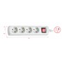 Silver Electronics 9638 – Base Électrique 4 sorties avec interrupteur (3 m) couleur blanc