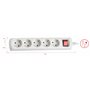 Silver Electronics 9631 – Base Électrique 5 sorties avec interrupteur (3 m) couleur blanc