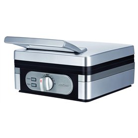 MPM MGO13 Gaufrier Professionnel pour 2 Gaufres Belges Épaisses, Plaques Antiadhésives, Régulateur de Température, Boîtier en Ac