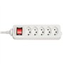Lindy 73167 Multiprise Suisse avec interrupteur, 5 prises, Blanc
